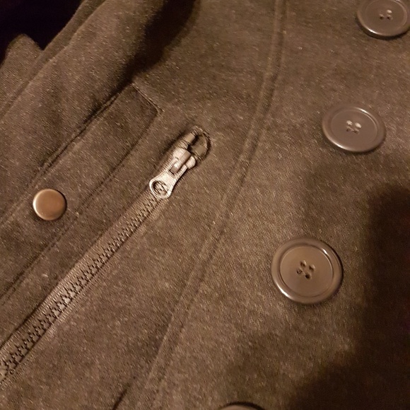 Military/Moto Charcoal Lined Jacket w Hood - Picture 4 of 8